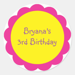 Autocollant de fête d'anniversaire mignon avec fle