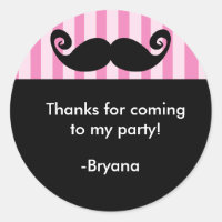 Autocollant de fête d'anniversaire moustache rayur
