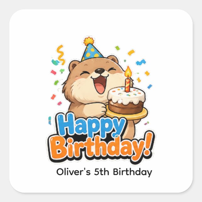 Autocollant de fête d'anniversaire personnalisé Ca (Devant)