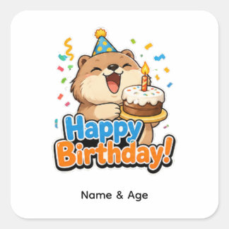 Autocollant de fête d'anniversaire personnalisé Ca