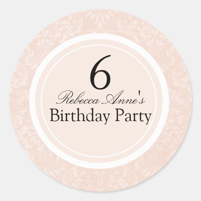 Autocollant de fête d'anniversaire pour enfants Pe (Devant)