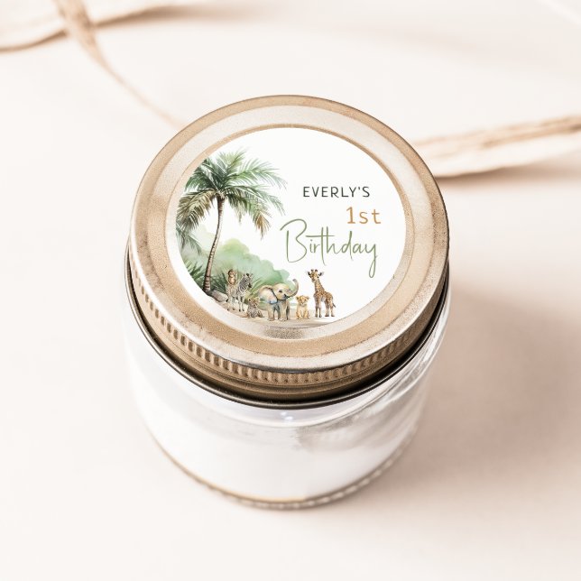 Autocollant de fête d'anniversaire pour safari dan (Créateur téléchargé)