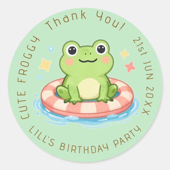 Autocollant de fête d'anniversaire pour une fête a (Devant)
