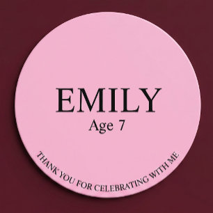 Autocollant de fête d'anniversaire rose
