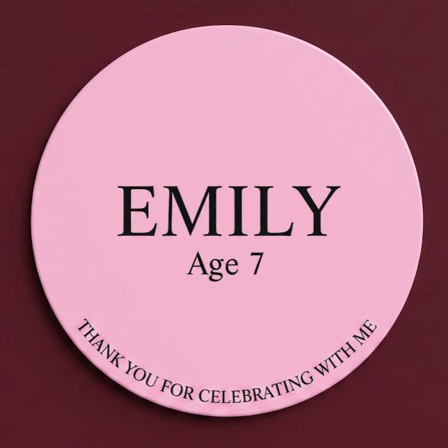 Autocollant de fête d'anniversaire rose (Créateur téléchargé)