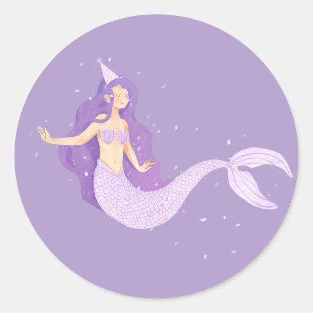 Autocollant de fête d'anniversaire Sirène | Annive (Devant)
