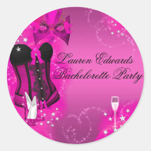 Autocollant de fête de Bachelorette Corset à plume