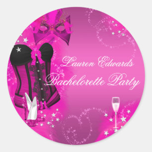Autocollant de fête de Bachelorette Corset à plume