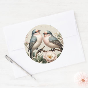 Autocollant de fête de fiançailles rond floral Lov