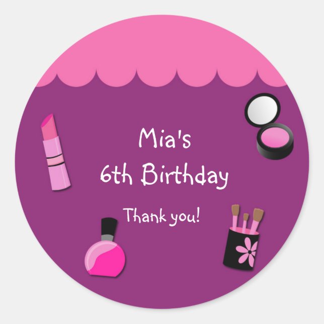 Autocollant de fête de maquillage pour filles de g (Devant)
