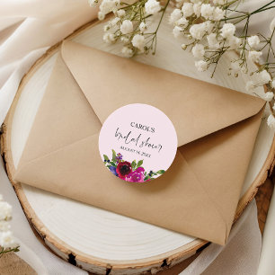 Autocollant de Fête de Mariage Floral Aquarelle Ro