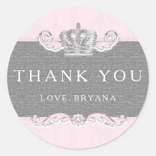 Autocollant de fête de princesse rose vintage de c