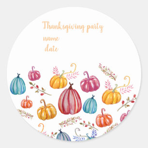 Autocollant de fête de Thanksgiving Texte personna