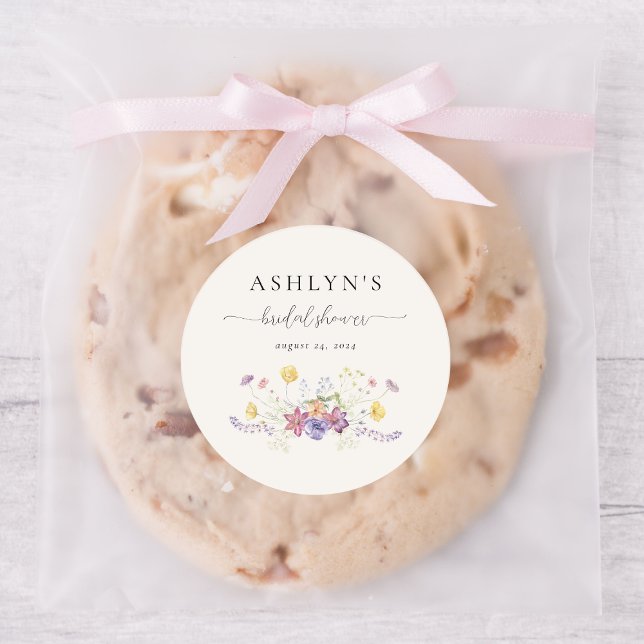 Autocollant de Fête des mariées Fleur sauvage aqua (Créateur téléchargé)