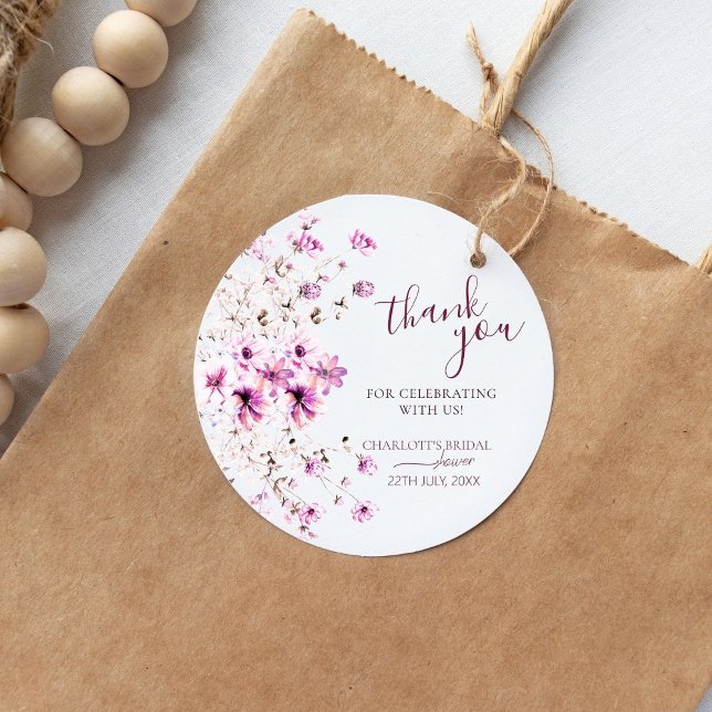 Autocollant de Fête des mariées Merci Aquarelle mo (Créateur téléchargé)