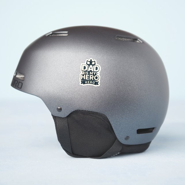 Autocollant de Fête des pères de héros père gras (Côté casque)