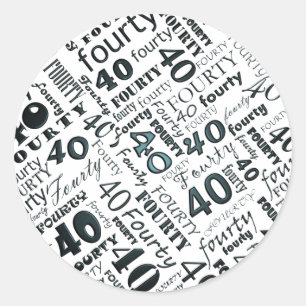 Autocollant de fête du 40e anniversaire