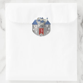 Autocollant de fête du château de Chevalier & Drag