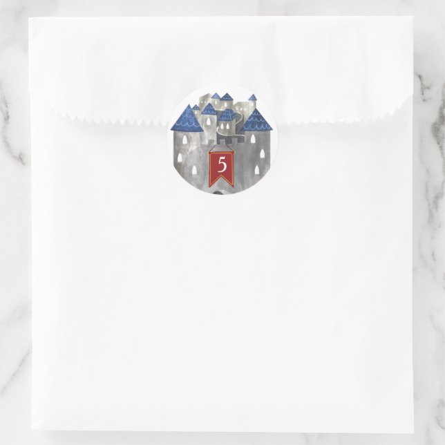 Autocollant de fête du château de Chevalier & Drag (Sac)