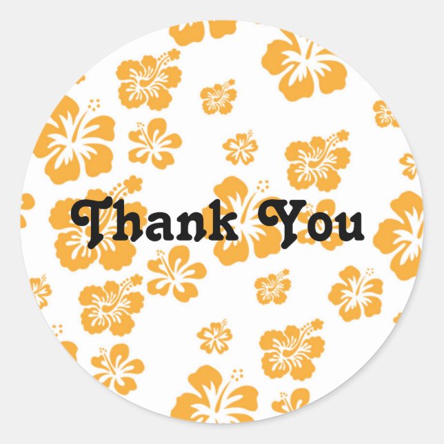 Autocollant de fête floral fleur d'hibiscus orange (Devant)