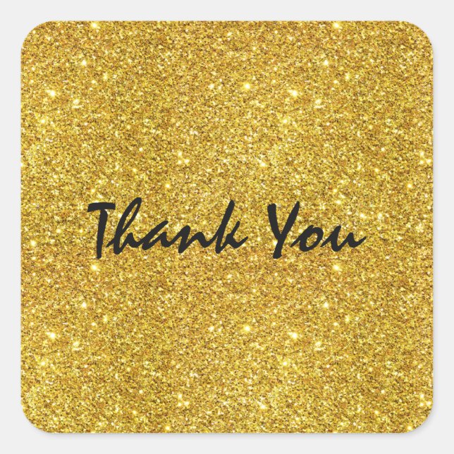 Autocollant de fête glamour pailleté or (Devant)