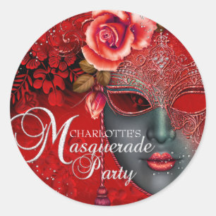 Autocollant de fête masquée Masque à paillettes ro
