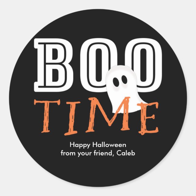 Autocollant de fête mignon fantôme Halloween BOO T (Devant)