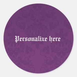 Autocollant de fête personnalisé élégant damassé v