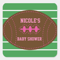 Autocollant de fête pour bébé football rose brodé