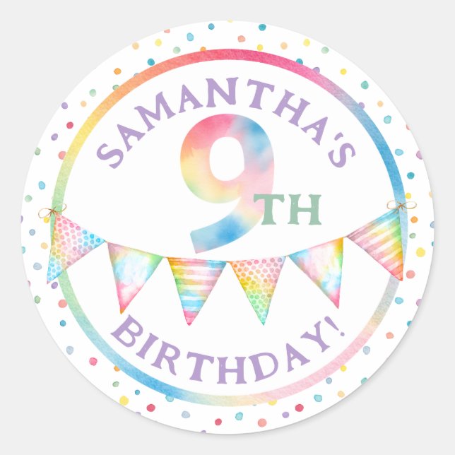Autocollant de Fête pour le 9e Anniversaire de Lic (Devant)