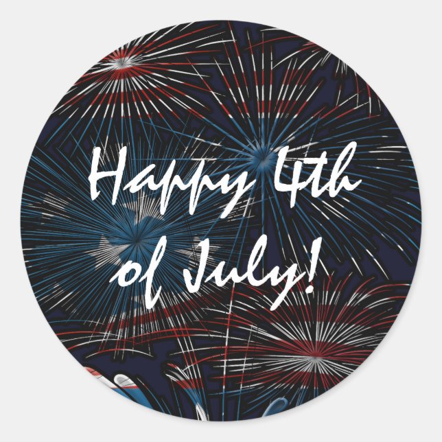 Autocollant de feux d'artifice 4 juillet Rouge Bla (Devant)