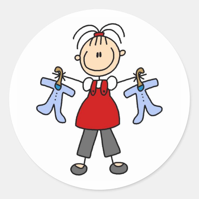 Autocollant de figure bâton de bébé attendu (Devant)