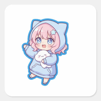Autocollant de fille anime mignonne Kawaii