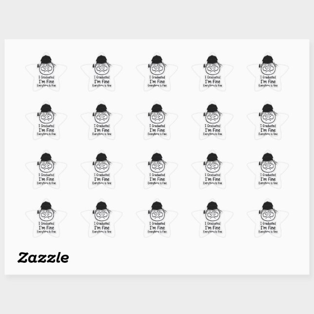 Autocollant de fille de remise de diplôme mignonne (Feuille)