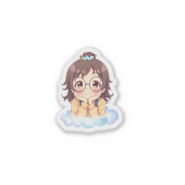 Autocollant de fille mignonne esthétique douce kaw (Devant)