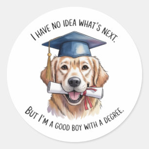 Autocollant de fin d'études drôle de Golden Retrie