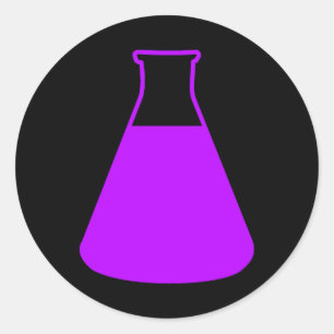 Autocollant de fiole d'Erlenmeyer violet