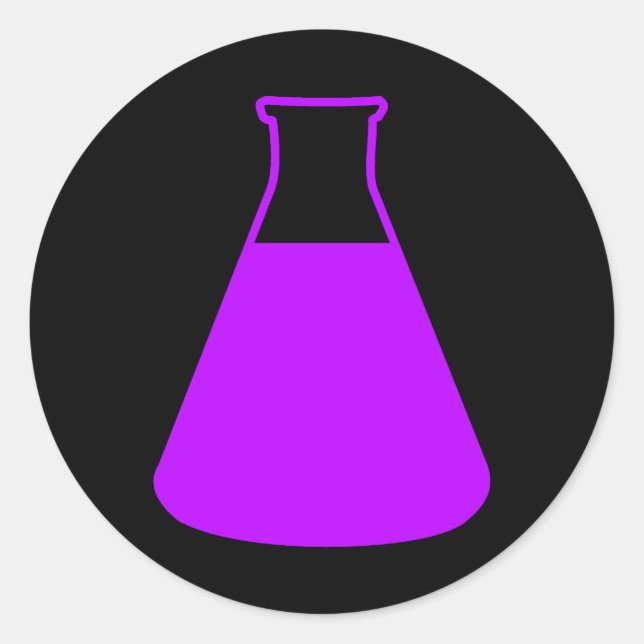 Autocollant de fiole d'Erlenmeyer violet (Devant)