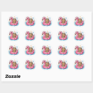 Autocollant de Flamingo Piscine Mignon Kawaii Été
