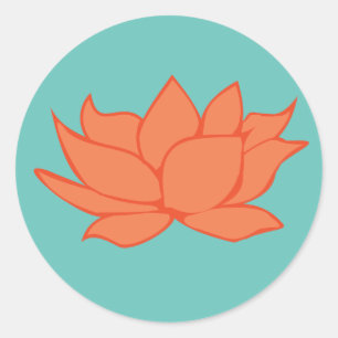 Autocollant de fleur de lotus orange