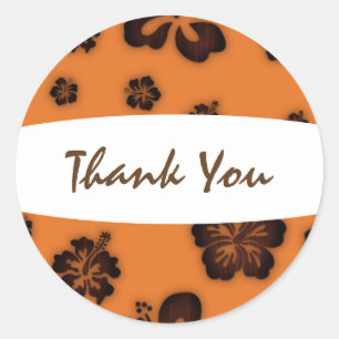 Autocollant de fleur d'Hibiscus en bois et rétro o