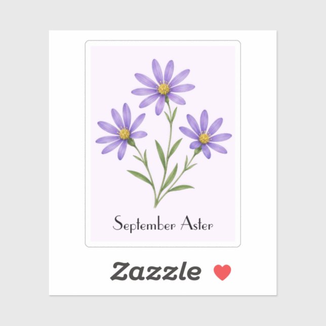 Autocollant de fleurs d'aster de septembre (Feuille)