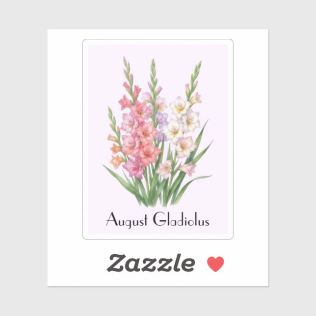 Autocollant de fleurs de glaïeul d'août (Feuille)
