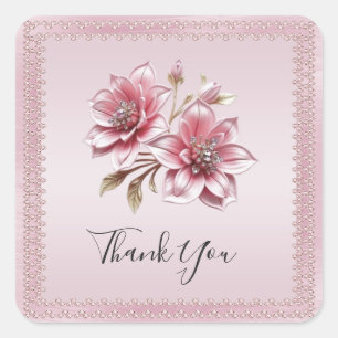 Autocollant de fleurs roses modernes