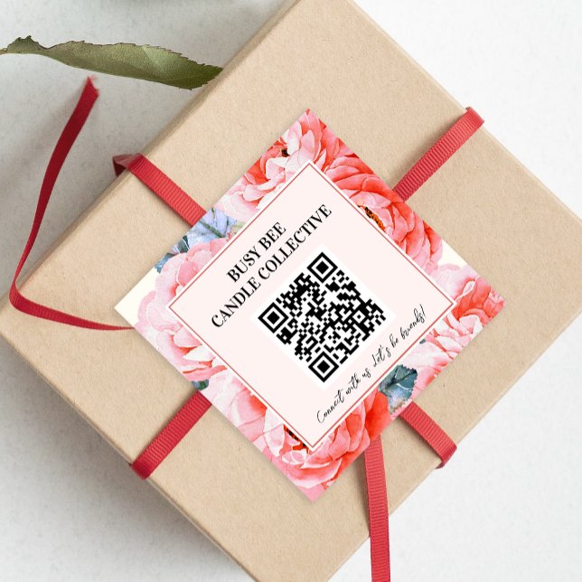 Autocollant de forfait Flower Feminine Business QR (Créateur téléchargé)