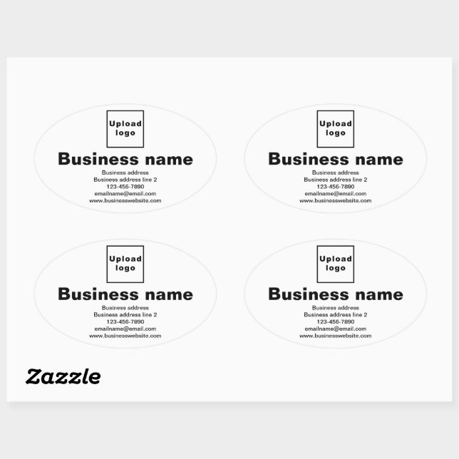 Autocollant de forme ovale blanche avec la marque  (Feuille)