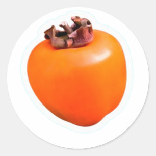 Autocollant de fruit de kaki mûr minimaliste, prop