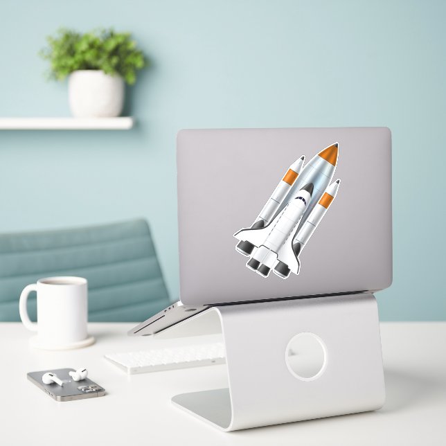 Autocollant de fusée des forces spatiales (Ordinateur portable sur le bureau)