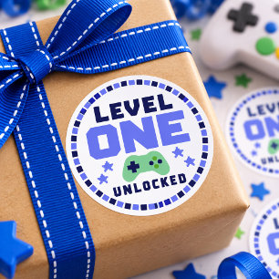 Autocollant de gamer pour 1er anniversaire Niveau