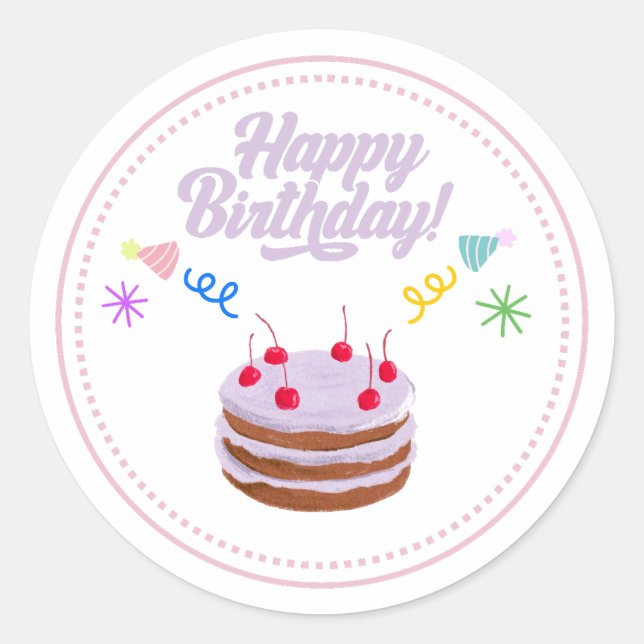 Autocollant de gâteau d'anniversaire  (Devant)